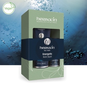 Set cadou pentru barbati Camouflage Energetic Kick Start, Herbacin, 275 ml