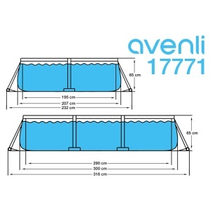 Piscină cu cadru 300 x 207 x 66 cm AVENLI