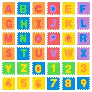 Covoraș educativ puzzle REBEL 180 x 180 cm, alfabet, enervolt.ro