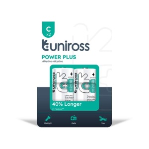 UniRoss Baterie alcalina Power Plus R14 (C), 2 buc/blister