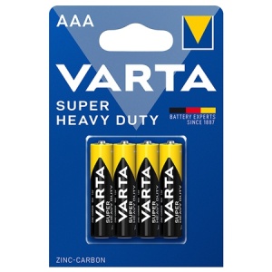 VARTA Baterii Super Heavy Duty R03 (AAA), Blister 4 Bucăți