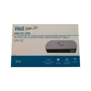 Well Hale Sursa de alimentare neintreruptibila UPS DC, 36W, 5V/9V/12V, POE 15V/24V, USB