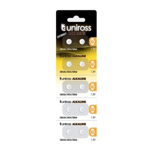 Baterie buton alcalină Uniross AG4 / LR626 / LR66 – blister 10 buc