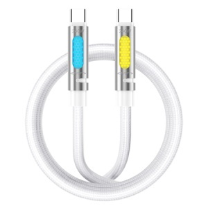 BWOO Cablu USB-C la USB-C 1.2 m 240W cu RGB și Aromatherapy - Culoare Alb