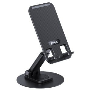  BWOO suport birou rotativ pentru telefon - Negru-enervolt.ro