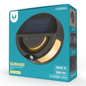 FOREVER‑LIGHT Lampă LED 3000K cu încărcare solară și senzor de mișcare, 6W, 300lm