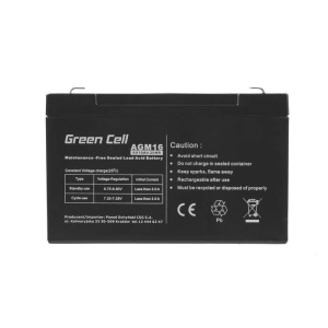 GreenCell Acumulator plumb acid 6V 10AH, terminal F1/T1, AGM16