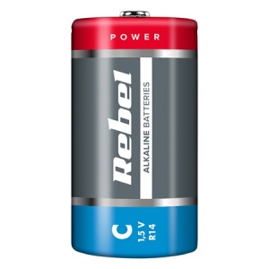 REBEL Baterie Alcalină R14 (C) 1.5V, SET 2 Buc.