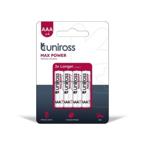 UniRoss Baterie alcalina Max Power R3 (AAA), 4 buc/blister