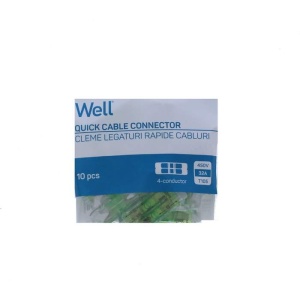 WELL Cleme legaturi rapide cabluri, de prelungire, 2 circuite, 4mmp, 10 buc