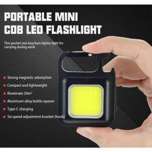 WELL Lanterna Shine, COB 300lm, IPX4, USB-C, functie stroboscop, carlig agatare si deschizator de sticle - Img 3