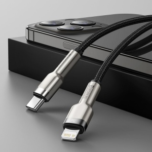 BASEUS Cablu USB-C la Lightning 0.25M, pentru alimentare și date Cafule Metal, de la enervolt.ro