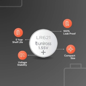 Uniross Baterie buton alcalina AG1, LR621, LR60, 10 buc-enervolt.ro