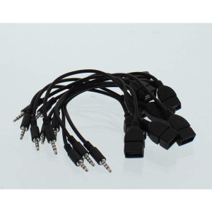 Cablu USB 2.0 A mamă – Jack 3.5mm 4P, 0.2 m, negru, resigilat