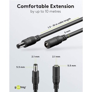 Goobay – Cablu de extensie DC mamă–tată 5.5x2.1 mm, 1.5 m - Img 2