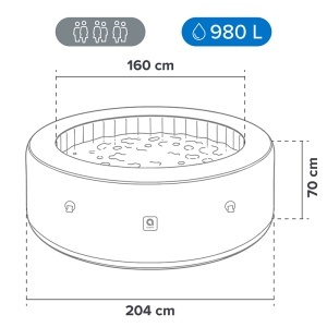 Jacuzzi gonflabil AVENLI Piscină Spa 204 × 70 cm_enervolt.ro