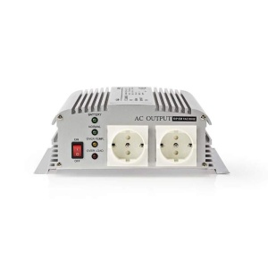 Invertor tensiune 12V DC → 230V AC, 1000W, undă sinusoidală modificată, 2x ieșire Schuko, Nedis-enervolt.ro