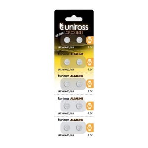 Uniross Baterie buton alcalină AG3 / LR736 / LR41 – blister 10 buc