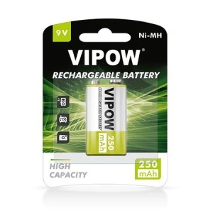 VIPOW ACUMULATOR 9V 250mAh Ni‑MH – Blister 1 buc.