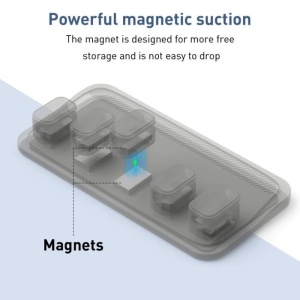 Well – Organizator de cabluri magnetic, pentru 5 cabluri, Gri - Img 3