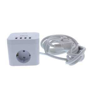 Prelungitor Well, 3 prize, 3m, 4x USB, cu protectie, cablu 3x1.5mmp resigilat, ambalaj deteriorat, enervolt.ro