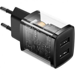 BASEUS Încărcător rețea Compact 10,5W, 2x USB-A, enervolt.ro