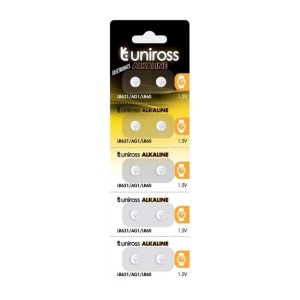 Baterie buton alcalină Uniross AG1 / LR621 / LR60 – blister 10 buc