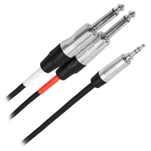 Cablu Y Jack tată 3.5 mm stereo – 2 x Jack 6.35 mm mono 2 m PLUGGER