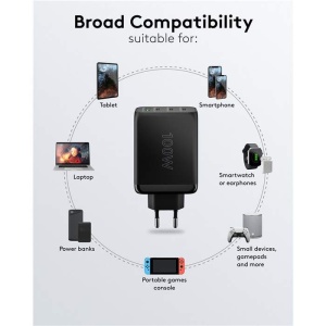 GooBay Incarcator USB-C 100W, 3x USB-C + 1x USB-A, negru, GaN - Img 4