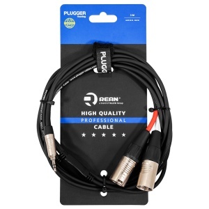 PLUGGER Cablu Y Jack tată 3.5 mm stereo – 2 x XLR tată 3 m _enervolt.ro