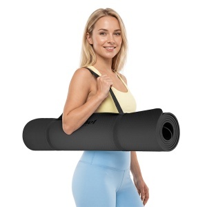 Saltea fitness 200 × 90 cm, grosime 1 cm, negru REBEL ACTIVE