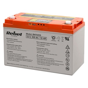 REBEL ACUMULATOR GEL PLUMB DEEP CYCLE CU AFIȘAJ 12V 100Ah