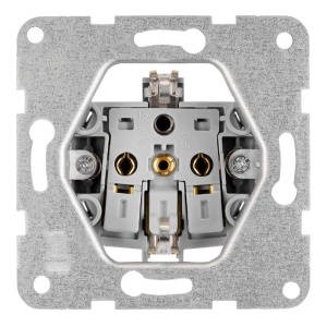 Schrack Inserție priză cu protecție, cu capac, Visio S50, EV101205 — incastrat, alb, conexiune elastică - Img 2