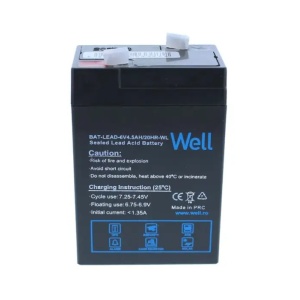 Well Acumulator plumb acid 6V 4.5AH, terminal T1