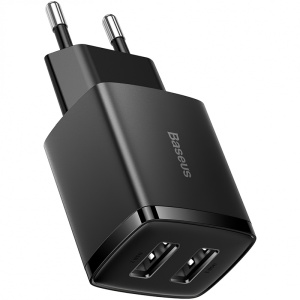 BASEUS Încărcător rețea Compact 10,5W, 2x USB-A enervolt.ro