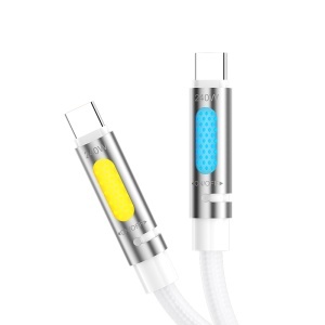 BWOO Cablu USB-C la USB-C 1.2 m 240W cu RGB și Aromatherapy - Culoare Alb, enervolt.ro