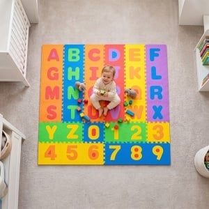 Covoraș educativ puzzle REBEL 180 x 180 cm, alfabet by enervolt.ro