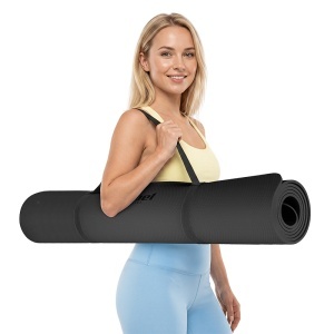 Saltea fitness 200 × 115 cm, grosime 1 cm, negru REBEL ACTIVE
