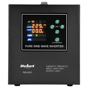 UPS pentru centrale termice REBEL cu sinus pur, 2000 VA-1200 W, 12 V, LiFePO4, de la enervolt.ro