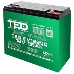 TED Electric Acumulator Vehicule Electrice Deep Cycle 12V 25Ah