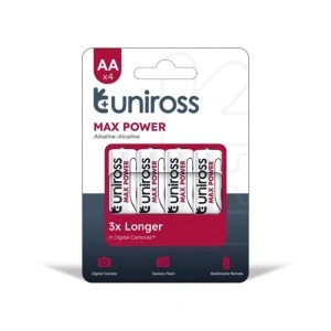 UniRoss Baterie alcalină Max Power R6 (AA), 4 buc/blister