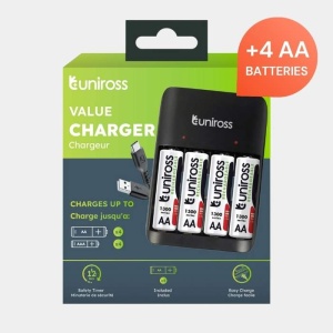 UniRoss Incarcator NiMH AA si AAA, UCU010A + 4x AA 1300mAh