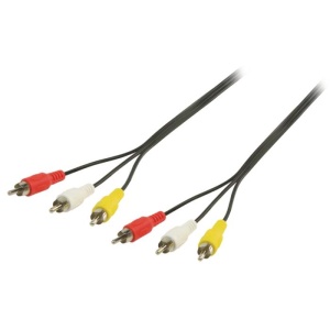 Well – Cablu audio 3x RCA tată – 3x RCA tată, 1.5 m, set 6 blistere