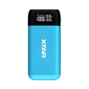XTAR Incarcator acumulatori Li-ion 18650, 2 canale, functie powerbank, afisaj LCD
