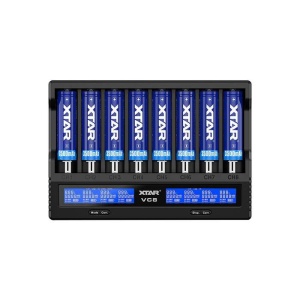 XTAR Incarcator acumulatori Li-ion, NiMH, 8 canale, afisaj LCD, USB-C, VC8 - Img 2