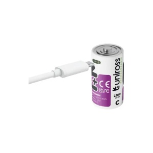 Acumulator Uniross C (R14) Li-ion 1.5V 3000mAh, 4995mWh, incarcare USB-C, Bl.2 buc - Img 2