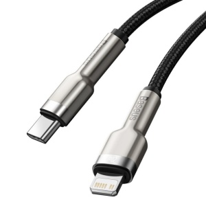 BASEUS Cablu USB-C la Lightning 0.25M, pentru alimentare și date Cafule Metal, enervolt.ro