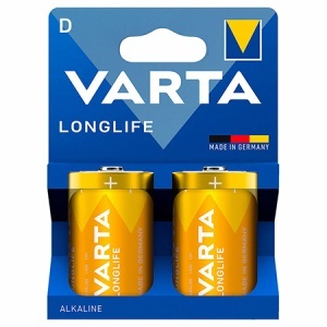Baterii Alcaline VARTA Longlife LR20 (D), Blister 2 Bucăți