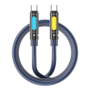 BWOO Cablu USB-C la USB-C 1.2 m 240W cu RGB și Aromatherapy - Negru