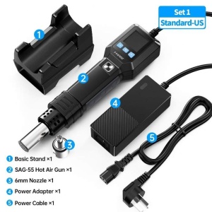 FNIRSI Pistol profesional inteligent, pentru dezlipire, cu aer cald FNIRSI SAG‑55